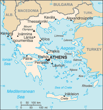 Mapa Grécia